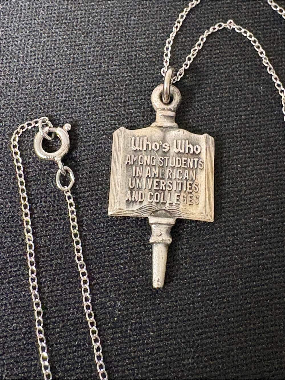Vintage 1978-1979 925 Sterling Silver Who’s Who Student Honor Key Necklace